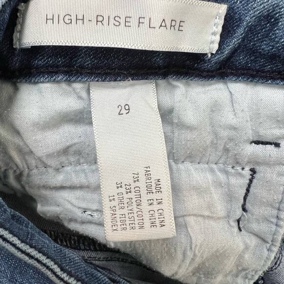 Leith Womens High Rise Flare Medium Wash High Rise Denim Jeans Stretch 29 - Picture 7 of 9